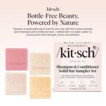 Kitsch Shampoo and Conditioner Set - 4pc Sampler Bars with Rice Water Shampoo and Conditioner, Castor Oil Shampoo & Coconut Oil Conditioner - Bottle-Free Beauty for Hair Growth, Repair & Moisture - Image 3