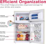 Frigidaire EFR840-Cream EFR840 Retro Mini Fridge with Freezer & Side Bottle Opener-Small 2 Door Refrigerator for Office Bar or College Dorm Room-3.1 Cu Ft (Cream) - Image 6