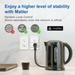 Matter Smart Plug Mini 15A, Support Apple HomeKit, Siri, Alexa, Google, SmartThings, App & Voice Control, Schedule & Timer, Super Easy Setup, 2.4G Wi-Fi Only, ETL&FCC, 4-Pack - Image 3