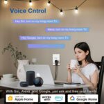 Matter Smart Plug Mini 15A, Support Apple HomeKit, Siri, Alexa, Google, SmartThings, App & Voice Control, Schedule & Timer, Super Easy Setup, 2.4G Wi-Fi Only, ETL&FCC, 4-Pack - Image 5