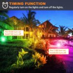 MELPO LED Flood Light Outdoor 800W Equivalent 8000LM Smart RGB Landscape Lighting with APP Control, DIY Scenes - Timing - Warm White 2700K - Color Changing Uplight, IP66 Waterproof US Plug (4Pack) - Image 5
