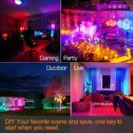 MELPO LED Flood Light Outdoor 800W Equivalent 8000LM Smart RGB Landscape Lighting with APP Control, DIY Scenes - Timing - Warm White 2700K - Color Changing Uplight, IP66 Waterproof US Plug (4Pack) - Image 6