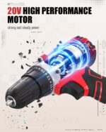 AVID POWER 20V MAX Power Drill Kit, Cordless Drill Set with Battery and Charger, 2 Variable Speed, 3/8-Inch Keyless Chuck, 19 Position and 22pcs Bits - Image 3