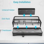 Dish Drying Rack Kitchen - Dish Racks for Kitchen Counter Space-Saving, Dish Drainer with Automatic Drain and Adjustable Spout, Dishwasher Rack with Cutlery Holder, 16.5" D x 11.6" W x 6.6" H - Image 8