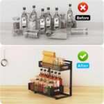 Under Sink Organizer Pull Out Cabinet Organizer Adjustable Height 2 Tier with Sliding Drawers Kitchen Bathroom Organizer and Storage(1pc) - Image 6