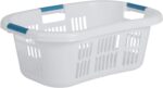 Rubbermaid 4 Pack Small Laundry Basket, 2.1 Bushel Bedroom Hamper, Hip-Hugger Plastic Clothing Bin with Carrying Handles, White - Image 3