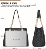 Montana West MEDIUM Tote Bag for Women Quilted Chain Handbags Shoulder Purse - Image 7