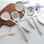 Pleafind 4-Pcs Cooking Utensils Set, Stainless Steel Kitchen Utensils, Wok Utensils Set Include Wok Ladle, Slotted Spoon, Wok Spatula and Slotted Spatula, Dishwasher Safe - Image 8
