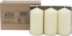 Stonebriar 6 Pack Tall 3 x 6 Inch 65 Hour Long Burning Unscented Ivory Wax Pillar Candles - Image 5