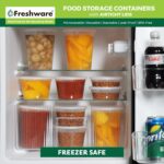 Freshware Food Storage Containers [24 Set] 32 oz Plastic Deli Containers with Lids, Slime, Soup, Meal Prep Containers | BPA Free | Stackable | Leakproof | Microwave/Dishwasher/Freezer Safe - Image 8