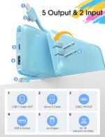 TG90° 10000mAh Power Bank with Built-in AC Wall Plug and Cables, Ultra Slim Phone External Battery Pack Portable Charger Compatible with iPhone and Android Devices - Image 6