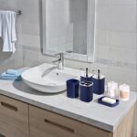 Navy Blue Bathroom Accessories Set - Gorgeous Bathroom Set, 10PC Bathroom Accessory Set, Toilet Brush, Trash Can, Qtip Holder Dispenser & Soap Dispenser - Image 6