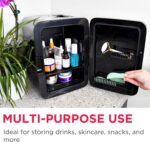 Frigidaire Mini Personal Fridge Cooler, Countertop, Holds Up to 10L/15 Cans, Brushed Black Stainless Rugged Design, Portable for Skincare, Makeup, Car, Office, Bedroom, Dorm Room, or Cabin - Image 5