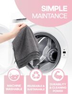 Fantasticlean Large Tear-Away Microfiber Cleaning Cloth Roll - 18'' by 12'', 24 Sheets, Thick Dish Cloths, Super Absorbent Reusable Kitchen Towels (DimGrey) - Image 7