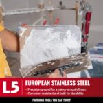 LEVEL5 12" x 4.75" 0.7 MM Flat Drywall Trowel | Triple-Hardened Stainless Steel, High-Impact Handle | Sheetrock Gyprock Wall-Board Plasterboard | 4-961 - Image 3