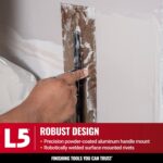 LEVEL5 12" x 4.75" 0.7 MM Flat Drywall Trowel | Triple-Hardened Stainless Steel, High-Impact Handle | Sheetrock Gyprock Wall-Board Plasterboard | 4-961 - Image 4