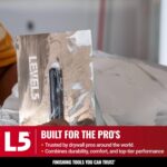 LEVEL5 12" x 4.75" 0.7 MM Flat Drywall Trowel | Triple-Hardened Stainless Steel, High-Impact Handle | Sheetrock Gyprock Wall-Board Plasterboard | 4-961 - Image 6