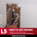 LEVEL5 12" x 4.75" 0.7 MM Flat Drywall Trowel | Triple-Hardened Stainless Steel, High-Impact Handle | Sheetrock Gyprock Wall-Board Plasterboard | 4-961 - Image 7