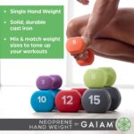 Gaiam Neoprene Dumbbell Hand Weight (Sold in Singles) – Non-Slip Free Weight for Home Gym, Fitness & Strength Training – Durable Exercise Dumbbell for Women & Men - Image 3