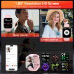 Smart Watch with Alexa Built-in‌, 1.83" HD Fitness Tracker with Bluetooth Calls/Messages, IP68 Waterproof, 120+ Sports Modes, 24/7 Heart Rate/Sleep Smartwatch Compatible with iOS/Android (Pink) - Image 7