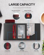 Mens Wallet Card Holder - Smart Wallet for Men, Pop Up Card Case, Top Grain Leather, RFID Blocking, Slim, Minimalist, Ultra Thin, Front Pocket, 9-14 Card Capacity | ID Window | Cash Slot (Black) - Image 4