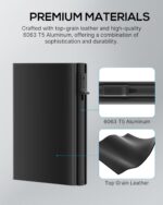 Mens Wallet Card Holder - Smart Wallet for Men, Pop Up Card Case, Top Grain Leather, RFID Blocking, Slim, Minimalist, Ultra Thin, Front Pocket, 9-14 Card Capacity | ID Window | Cash Slot (Black) - Image 6