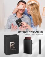 Mens Wallet Card Holder - Smart Wallet for Men, Pop Up Card Case, Top Grain Leather, RFID Blocking, Slim, Minimalist, Ultra Thin, Front Pocket, 9-14 Card Capacity | ID Window | Cash Slot (Black) - Image 9