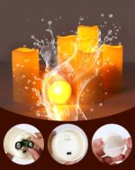 Enido 12 Pc Flameless LED Candles with Remote & Timer, Outdoor Waterproof, Flickering Electric Warm Lights for Cozy Home & Holiday Romantic Decor, Battery Operated for Party(D 2.2” x H 4”/5”/6” - Image 5