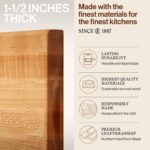 John Boos R-Board Series Rectangular Wooden Maple Cutting Board 18”x12” – 1.5” Thick, 10-lb Reversible Butcher Block with Edge-Grain & Finger Grips – Made in the USA - Image 4