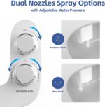 Bidet Attachment for Toilet, Self-Cleaning Dual Retractable Nozzles Bidet, Non-Electric Adjustable Water Pressure for Hygienic Rear & Feminine Wash, Easy Installation Ultra-Slim (White) - Image 4