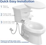 Bidet Attachment for Toilet, Self-Cleaning Dual Retractable Nozzles Bidet, Non-Electric Adjustable Water Pressure for Hygienic Rear & Feminine Wash, Easy Installation Ultra-Slim (White) - Image 7