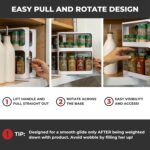 Cabinet Caddy Spice Rack Organizer for Cabinet - Slide & Rotate Kitchen Organizers and Storage - 2 Double-Decker Shelves - Non-Skid Base - Magnetic Modular Design - 10.8" H x 5.25" W x 10.8" D - Image 5