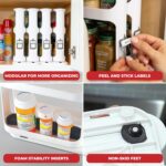 Cabinet Caddy Spice Rack Organizer for Cabinet - Slide & Rotate Kitchen Organizers and Storage - 2 Double-Decker Shelves - Non-Skid Base - Magnetic Modular Design - 10.8" H x 5.25" W x 10.8" D - Image 7