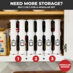 Cabinet Caddy Spice Rack Organizer for Cabinet - Slide & Rotate Kitchen Organizers and Storage - 2 Double-Decker Shelves - Non-Skid Base - Magnetic Modular Design - 10.8" H x 5.25" W x 10.8" D - Image 8