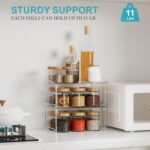 2 Pcs Cabinet Organizer Shelf，Stackable Kitchen Counter Shelves, Spice Rack,Countertop Organizers，Clear Plastic Storage Shelves Rack for Makeup，Bathroom, Cupboard，Desk，Pantry Organization - Image 6
