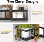 YASONIC Shower Caddy Corner, 3-Pack Adhesive Rustproof Stainless Steel Shower Shelves with Soap Holder, No Drilling Shower Organizer Corner for Dorm, Renters Bathroom, Black - Image 8