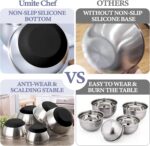 Umite Chef Mixing Bowls with Airtight Lids, 8PCS Stainless Steel Nesting Mixing Bowls Set, 3 Grater Attachments & Non-Slip Bottoms, Black Kitchen Bowls, Size 5, 4, 3.5, 2, 1.5QT for Baking & Serving - Image 3