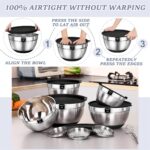 Umite Chef Mixing Bowls with Airtight Lids, 8PCS Stainless Steel Nesting Mixing Bowls Set, 3 Grater Attachments & Non-Slip Bottoms, Black Kitchen Bowls, Size 5, 4, 3.5, 2, 1.5QT for Baking & Serving - Image 7