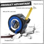 Youyole 10 Pack Tape Measure with Fractions 1/8 Steel Measuring Tape Retractable Easy Read Measurement Ruler Steel Power Blade (25 ft X 1 in,Blue) - Image 4