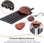 Large Aluminium Wind Chimes 37" Inches to Create a Zen Atmosphere Suitable for Outdoor, Garden, Patio Decoration. Classic Black Wind Chimes with Wind Catcher Suitable as A Gift for Unisex - Image 6