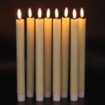 GenSwin Flameless Ivory Taper Candles Flickering with 10-Key Remote, Battery Operated Led Warm 3D Wick Light Window Candles Real Wax Pack of 6, Christmas Home Wedding Decor(0.78 X 9.64 Inch) - Image 7