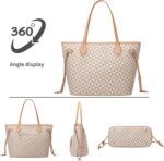 Handbags for Women Designer Fashion Purses Top Handle Satchel Shoulder Bags 2pcs with Small Wallet (White) - Image 3