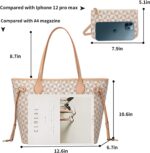 Handbags for Women Designer Fashion Purses Top Handle Satchel Shoulder Bags 2pcs with Small Wallet (White) - Image 4