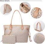Handbags for Women Designer Fashion Purses Top Handle Satchel Shoulder Bags 2pcs with Small Wallet (White) - Image 5