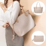 Handbags for Women Designer Fashion Purses Top Handle Satchel Shoulder Bags 2pcs with Small Wallet (White) - Image 6