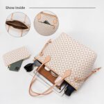 Handbags for Women Designer Fashion Purses Top Handle Satchel Shoulder Bags 2pcs with Small Wallet (White) - Image 7