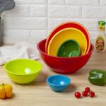 YIHONG 6 Piece Plastic Mixing Bowls Set, Colorful Serving Bowl for Kitchen, Ideal for Baking, Prepping and Cooking,Nesting Design for Space Saving Storage, Rainbow - Image 8