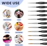Detailing Paint Brush, 11 Pcs Miniature Paint Brushes with Triangular Handles, Art Paint Brushes for Acrylic Painting, Model, Face, Figurine, Watercolor, Oil, Paint by Numbers Kit for Adults - Image 5