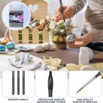 Detailing Paint Brush, 11 Pcs Miniature Paint Brushes with Triangular Handles, Art Paint Brushes for Acrylic Painting, Model, Face, Figurine, Watercolor, Oil, Paint by Numbers Kit for Adults - Image 7