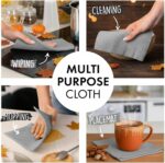 SUPERSCANDI 10 Pack Swedish Dishcloths for Kitchen - 100% Biodegradable & Compostable Reusable Paper Towels Washable, Food-Safe & Without Plastic - Dish Rags Suitable for Any Surface, Grey - Image 6